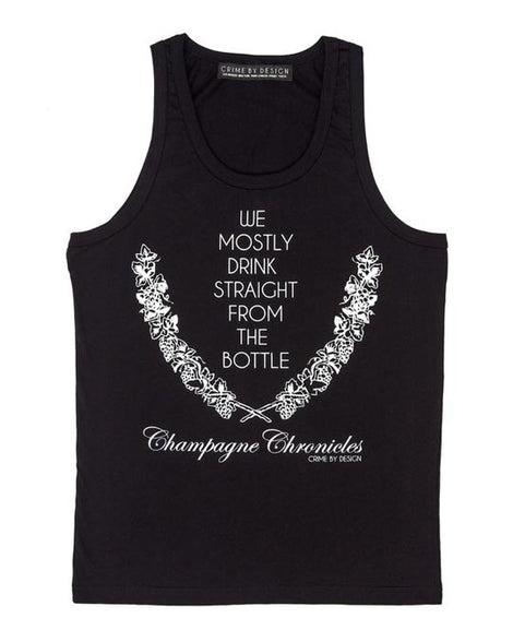 Men's White on Black - We Mostly Drink Straight from the Bottle